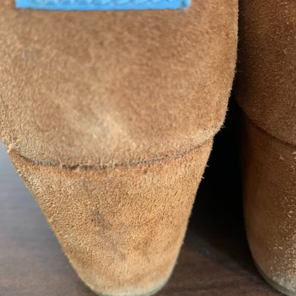 Toms Desert Wedge Suede Camel Lace Up Booties, size 10 - Picture 5 of 8